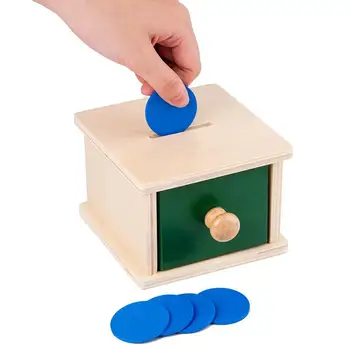 Kūdikių Objektų Nuolatinės Dėžutė Su Lovelių treniruotis su Kamuoliu, Rankų judesių Koordinavimą-Ankstyvojo Lavinimo Žaislai, Mediniai Montessori Medžiagos, Žaislai