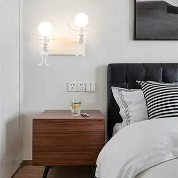 Kūrybinė asmenybė vaikų kambario sienos lempa paprasta meno šiuolaikinio gyvenimo kambario, miegamojo lova, praėjimų piktadarys sconce AC90V-260V