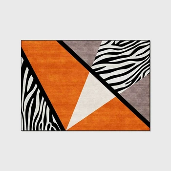 Kūrybos Geometrinis Kambarį Kilimas Orange Zebra Modelis Plotas Pledai Šviesos Prabangos Stiliaus Miegamojo Lovos Dekoro Neslidžia Grindų Kilimėlis