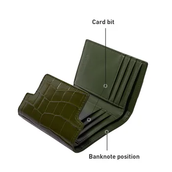 LA FESTI 2020 nauja mada, retro trumpas piniginės moterų oda tri-fold monetos rankinėje vertus kortelės turėtojas piniginės