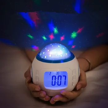 Laikrodis Led Naktinis Apšvietimas Miegamojo Lovos Naktį Lempa Keista, Žvaigždėtas Dangus Signalizacijos Baterijos Energijos, Vaikai, Vaikas, Dovanos Puošmena Lempos