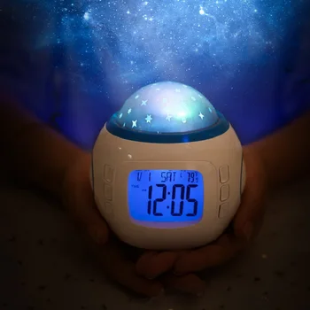 Laikrodis Led Naktinis Apšvietimas Miegamojo Lovos Naktį Lempa Keista, Žvaigždėtas Dangus Signalizacijos Baterijos Energijos, Vaikai, Vaikas, Dovanos Puošmena Lempos