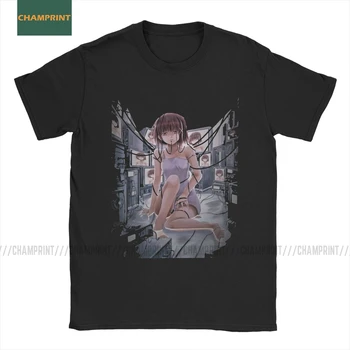 Lain Iwakura Serijos Eksperimentų Lain T-Shirt Vyrams Glitch Manga Mergina, Sci Fi Japonų Anime Medvilnės Trišakiai Trumpi Rankovėmis Marškinėliai