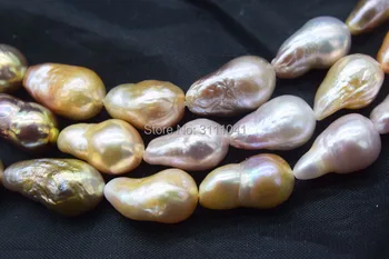 Laisvas granules, rožinė /violetinė spalvotų gėlavandenių perlų mėtyti rebron keshi 15inch, 
