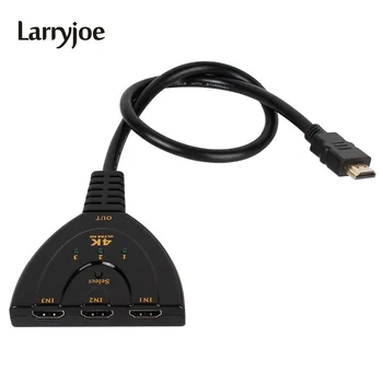 Larryjoe 4K*2K 3D Mini 3 Port HDMI Switch 1.4 b 4K Switcher HDMI Splitter 3 in 1 out Uosto Centru, DVD HDTV Xbox PS3, PS4 1080P