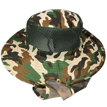 Lauko apsauga nuo saulės, skrybėlę karinės žvejybos dangtelis su platų kraštų ir skara ant kaklo apsaugos Kamufliažas skrybėlę Kempingas skrybėlę greitai-sausas