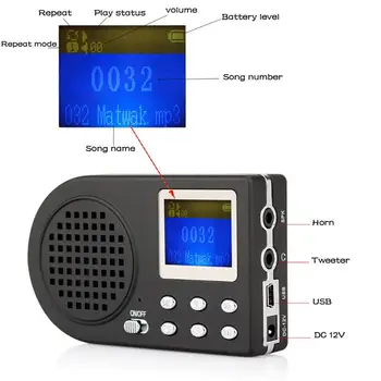 Lauko Medžioklės Masalui Paukščių Skambinančiųjų MP3 Grotuvas Paukščių Loudspeak LCD Sn Nuotolinio Valdymo pultas su ES Plug