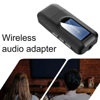 LCD ekranas wireless audio adapteris 3-in-1 audio imtuvas siųstuvas 3.5 mm lizdas, stereo USB adapteris PC TV