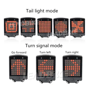 Leadbike 2018 64 LED Dviračių Galiniai Lemputė Su Nuotolinio Valdymo pultu Dviratį Posūkio Signalus Saugos Šviesa Naktį Jojimo