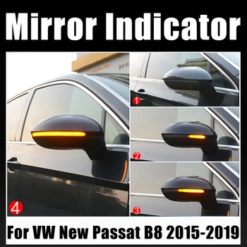 LED Dinaminis Posūkio Signalo Lemputė Tekančio Vandens Indikatorių Volkswagen VW Passat, B8-2020 M. Už Arteon 2016-2017 Mirksinti Šviesa