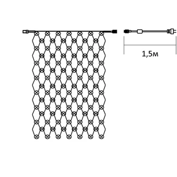 Led girliandą Feron CL30 tinklo 1,5 X1, 5 m, 2х2м + 1.5 m 230V C maitinimo tinklo