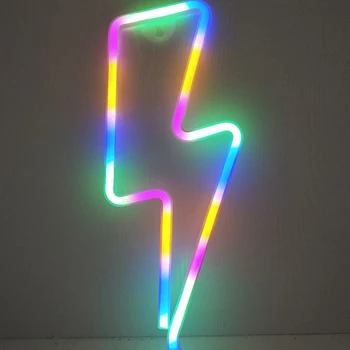 LED Namų Neon Žaibo Formos Ženklas Neon Fulmination Šviesos USB Dekoratyvinės Šviesos Kalėdų Dekoro Vaikams, Kūdikio Kambarys, Vestuvės