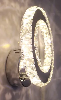 LED sienos lempos Žiedas crystal sienos lempos paspausk Mygtuką prie Sienos Šviesos gyvenamojo Kambario, Vonios, Miegamojo Šviesos Rungtynių 85-265v naktį šviesos