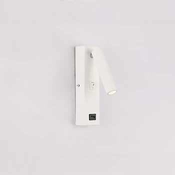 LED sienų apšvietimo jungiklis su Miegamojo patalpų apšvietimas naktiniai Sienos lempos USB naktį LED Skaitymo 3W LED siena Sconce luminaria
