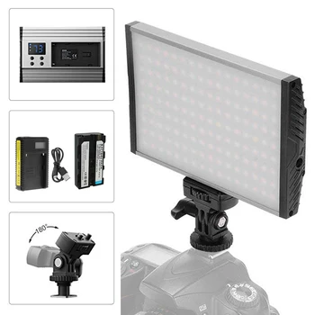 LED vaizdo Kamera, vaizdo Kameros Vaizdo Šviesos Skydelio Apšvietimo Studijoje ar Lauke, 3200K, kad 5600K Kintamos Spalvos Temperatūra DSLR