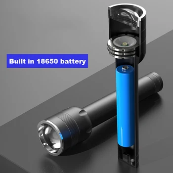 Led Žibintuvėlis Hard Light Žibintuvėlis Q5/T6 Lauke Pėsčiųjų Vandeniui Zoomable USB įmontuota Įkraunama Baterija, Taktinis Žibintuvėlis
