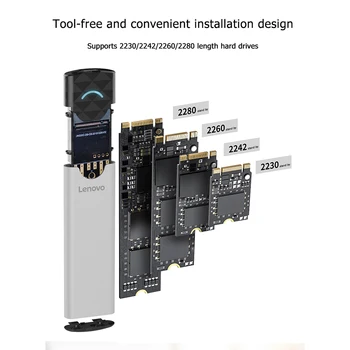 Lenovo M2 VSD Atveju, USB 3.1 Gen2 C Tipo SDD Diske Box V-01/M-02 SSD Aptvarą M. 2 NGFF SATA B B+M Raktas/NVME PCIE Klavišą M