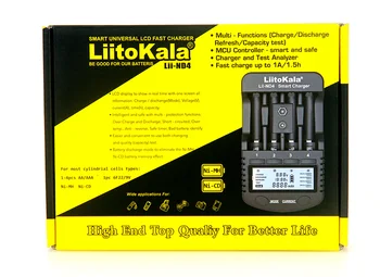 LiitoKala Lii-ND4 NiMH/Cd įkroviklis aa aaa įkroviklis LCD Ekranas ir Bandymo baterijos talpa 1,2 V aa, aaa ir 9V baterijos.