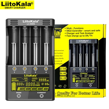 Liitokala Lii-S2 Lii-500S LCD Baterijos Kroviklis, baterija 18650), 3,7 V 18350 26650 18350 NiMH ar ličio baterija, 