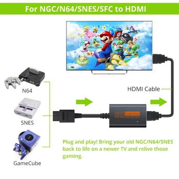 LiNKFOR Už NGC/SNES/N64 į HDMI Konverteris Adapteris N64/GameCube/SNES Konsolės Prijungti ir Leisti 