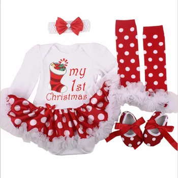 Linksmų Kalėdų New Baby Girl Dress 2020 Kūdikiams, Vaikiška Raudona Drabužius Mielas Šiaurės Elnių Spausdinti Vestidos Naujagimių Romper Suknelė