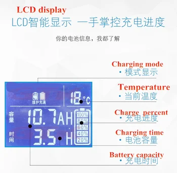 Ličio Lifepo4 LTO Baterijos Kroviklis 48v 60v 64V 72v už EV motoroleris Ebike Automatinis Maitinimo Išjungimas LCD Ekranas 10Ah 20Ah 30Ah Įkroviklis