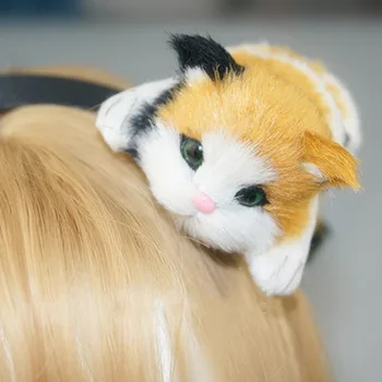 Lovely Cat Lankelis Flannelette Pliušinis Kačiukas HairBand Helovinas Chirsmas Šalies Šukuosena Plaukų Aksesuarai Mergaitėms