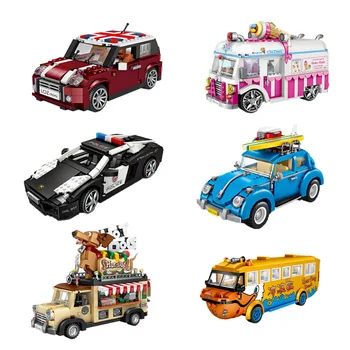 LOZ Blokai Mini Automobilio Modelį Statybinės Plytos Ledų Autobusų Kūrybos Dovanos Juokingas Žaislas Vaikams Brinquedos Berniukas Pateikti 1115
