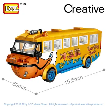 LOZ Mini Blokai Naršyti Antis Amfibijas Autobusų Antis, Valtis Kelionės Automobilio Modelį Švietimo Žaislai Vaikams, Mini Statybinės Plytos Dovanos 