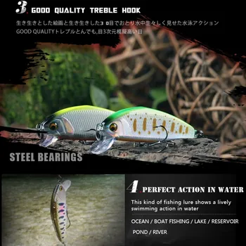 Lubit D KURSTO jaukų 44mm 3,5 g Wobblers Mini jerkbait minnow Dirbtinis Japonija sunku masalas upėtakių Žvejybos Masalas ešeriams bass Fishing