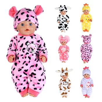Lėlės Drabužiai Tinka 18 Colių Amerikos&43 cm Baby Doll Mielas Dramblys Pižama Tigras Nightgowns Kartos Kalėdų Dovaną Mergaitės Žaislas