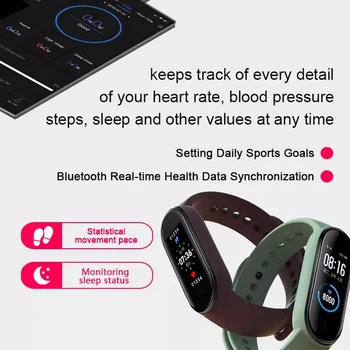 M5 Smarth žiūrėti Sport Fitness Tracker Pedometer Širdies ritmas, Kraujo Spaudimo Monitorius 