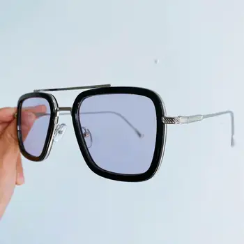 Madinga geležinis Žmogus akinius nuo saulės, Robert Downey Jr saulės akiniai vyrų 2020 aikštėje metaliniai akinių rėmeliai mėlyna geltona gafas de sol UV400