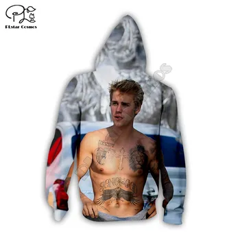 Mados Justin Bieber hoodies 3D atspausdintas Palaidinukė Hoodie Harajuku Rudenį Streetwear moterų priešas vyrų Atsitiktinis Tracksuit stiliaus-3