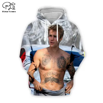 Mados Justin Bieber hoodies 3D atspausdintas Palaidinukė Hoodie Harajuku Rudenį Streetwear moterų priešas vyrų Atsitiktinis Tracksuit stiliaus-3