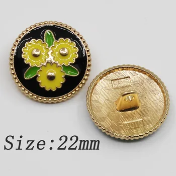 Mados Karka 10Pc 22mm Metalo megztinis apvalus mygtukas drabužių amatų Reikmenys vestuvių rankų darbo dekoratyvinis mygtukai