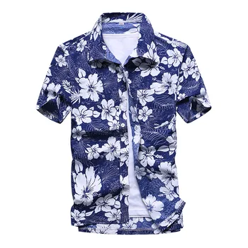 Mados Paplūdimio Havajų Marškinėliai Vyrams Drabužius 2020 Metų Vasaros Kokoso Medžio Spausdinti Trumpomis Rankovėmis Mygtuką Havajų 