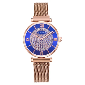 Mados Paprastas Moterų laikrodžiai Ponios žiūrėti Cute Kačių Dial Magnetas Sagtis Lydinio Žiūrėti Rose Gold Laikrodis reloj mujer