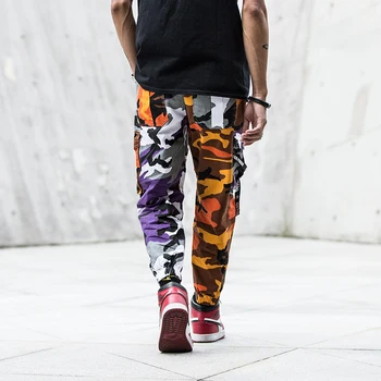 Mados Streetwear Vyrų Džinsai Hip-Hop Kelnės Kamufliažas Karinės Didelis Kišenėje Krovinių Kelnės hombre Japonų Stiliaus Poilsiu Kelnės Vyrams