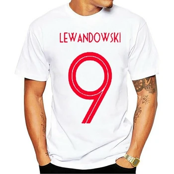 Mados T Shirts Naujausias Lenkija Lewandowskis Skaičius 9 Rusija Pasaulio Taurės Rungtynės 10 Spalvų Mens Gerbėjai Trumpas Rankovės O-kaklo medvilnė