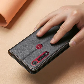 Magnetinio Atveju, Motorola Moto G8 Žaisti Padengti Oda TPU Galinio Dangtelio Moto Vieną Makro Apversti Piniginės Atveju Kortelių Lizdai Telefono Krepšys