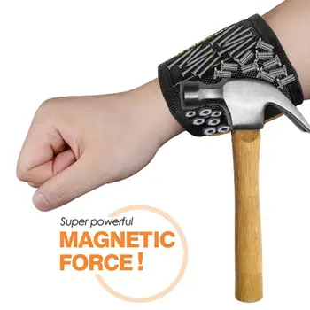 Magnetinės Apyrankės Nešiojamų Įrankių Krepšys Reguliuoti Magnetas Elektrikas Riešo Įrankių Diržas Vinys, Varžtai Grąžtas Apyrankę, Įrankis Remontas