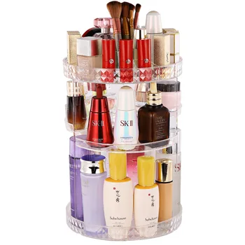 Make Up Organizer Kosmetika Storage Box 360 Laipsnių Sukimosi Skaidriai Nugara Multi-Funkcija Nuimamas Akrilo