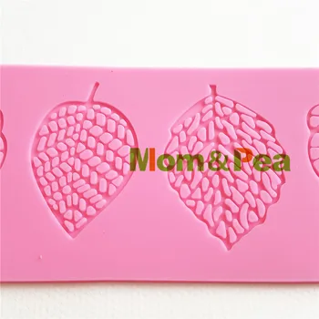 Mama&Žirnių GX231 Lapų Nėrinių Trinkelėmis Pelėsių Pyragas Apdaila Minkštas Pyragas 3D Pelėsių, Maisto kokybės Silikono Forma