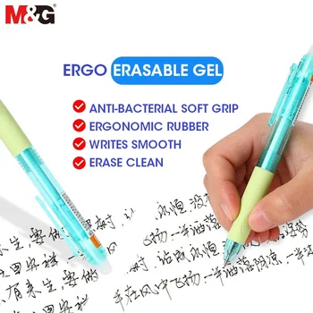 M&G Ergonomiškas Anti-bakterinė Trinamos Pen 0,5 mm Gelio Rašiklis Trinamos Rašikliai juoda su mėlyno rašalo trintukas gelpen Mokykliniai Reikmenys Andstal