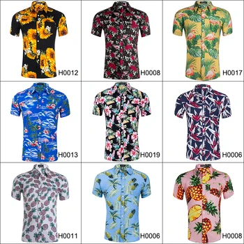 Marškinėliai Vyrams Suknelė Vasaros Paplūdimys Atostogų Drabužių Mados Spausdinti Medvilnės Chemise Trumpas Rankovės Atsitiktinis Havajų Marškinėliai Palaidinė