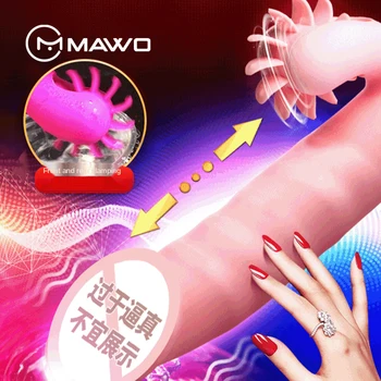 MAWO Teleskopinis Šildymo Liežuvio Vibratorius, skirtas Moterims, Dildo, Vibratoriai Vibracijos G Spot Klitorio Massager Moterų Masturbacija Sekso Žaislas