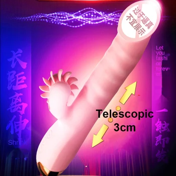 MAWO Teleskopinis Šildymo Liežuvio Vibratorius, skirtas Moterims, Dildo, Vibratoriai Vibracijos G Spot Klitorio Massager Moterų Masturbacija Sekso Žaislas