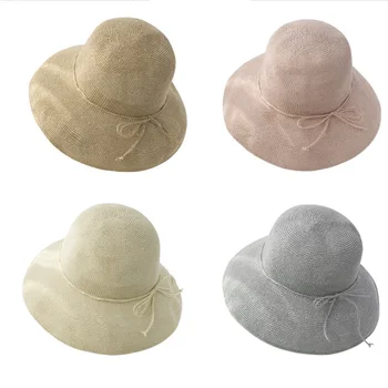 MAXSITI U Rankomis megztus popieriaus šiaudų kibirą skrybėlės Moterų vasaros kelionių ir laisvalaikio-kaip skrybėlę