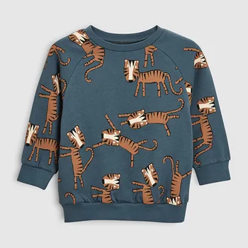 Mažai specialistė 2019 m. rudenį berniukai prekės rūbai vaikams, Hoodies & Palaidinės berniukui medvilnės gyvūnų spausdinti vaikams, megztiniai, vilnos C0173